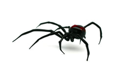 Handmade Glass Black Widow Spider Figurine front view on display