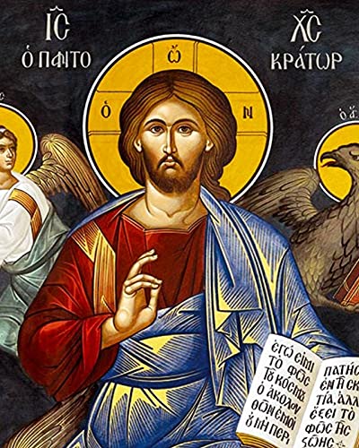 Handmade Greek Orthodox icon suitable for wall display