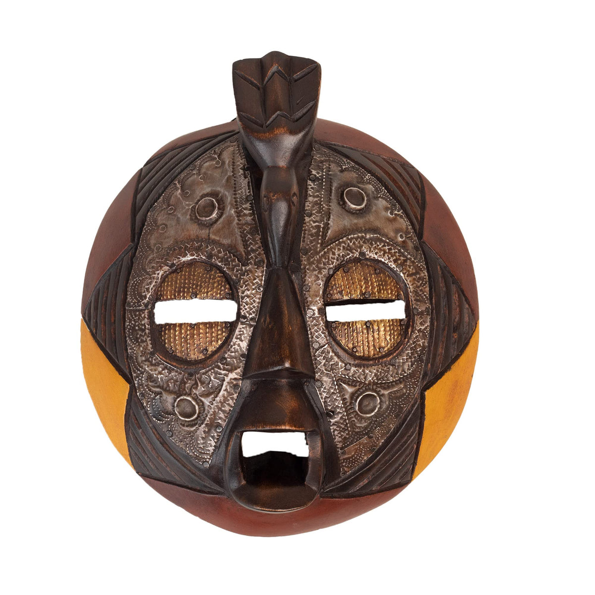 Handmade In Ghana wooden round wall mask decorative art