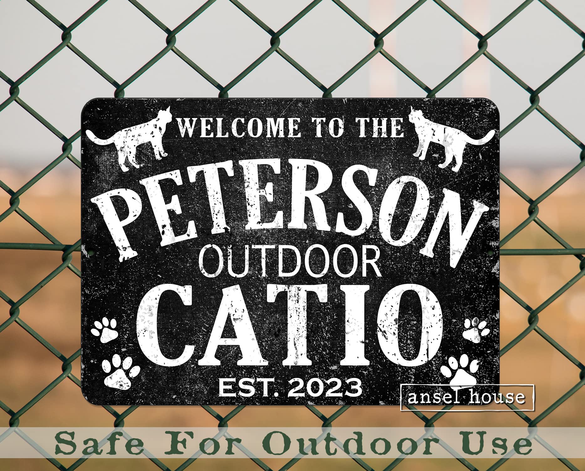 Handmade in USA cat sign 12x18