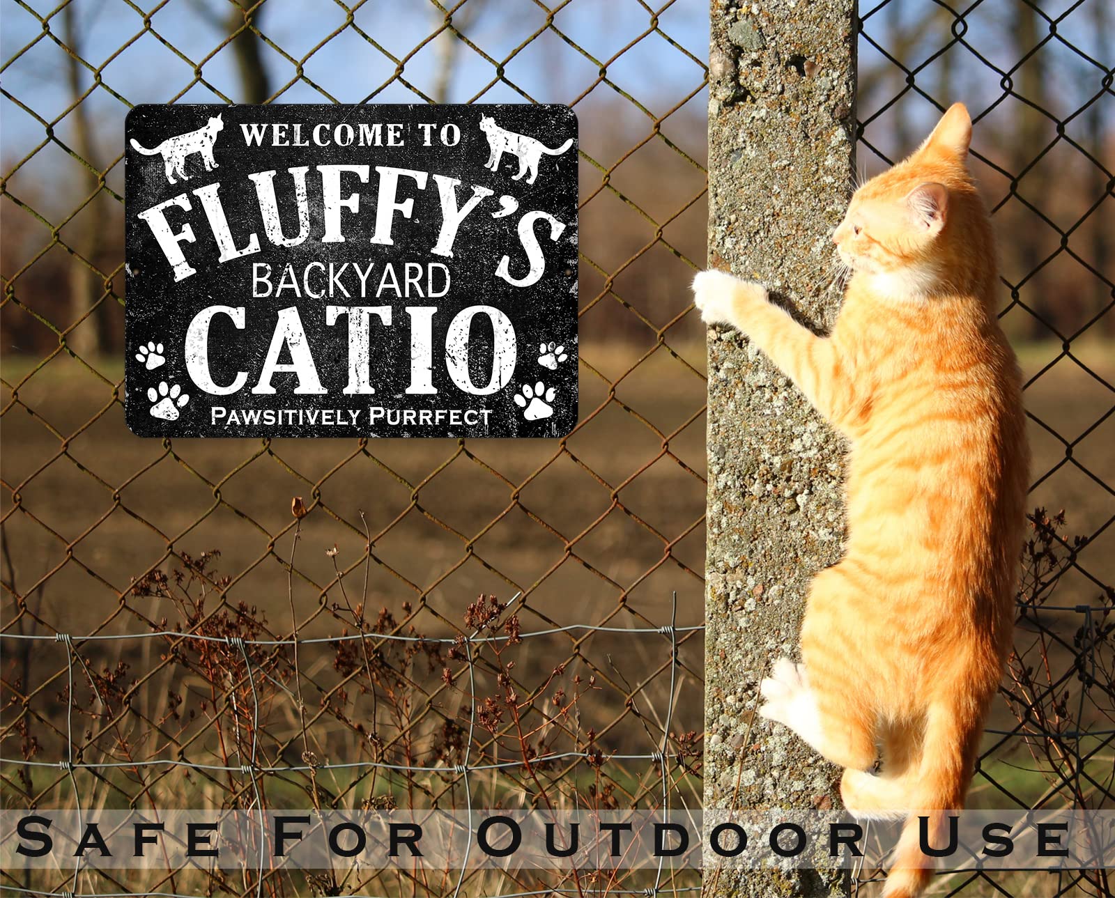 Handmade in USA cat sign 9x12