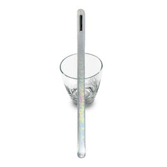 Handmade iridescent glass swizzle stick 10.5 inch length
