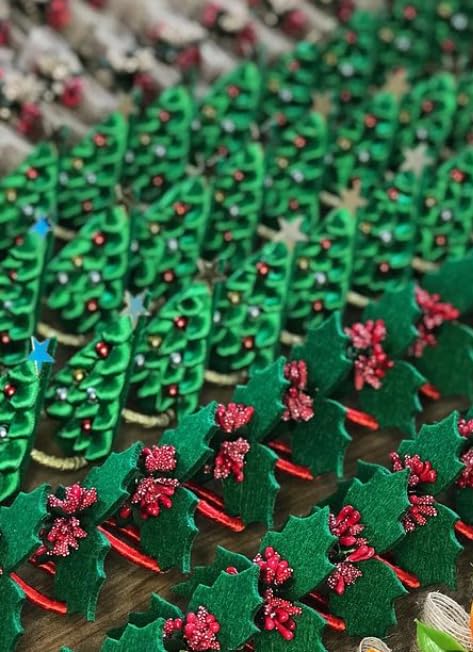 Rustic pine tree napkin rings packed for gifting and use