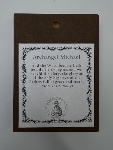 Textured gold foil finish Archangel Michael icon for prayer