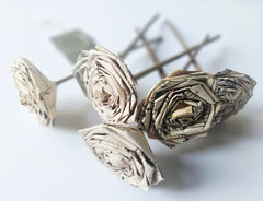 Bunch of 6 paper roses for home decor
