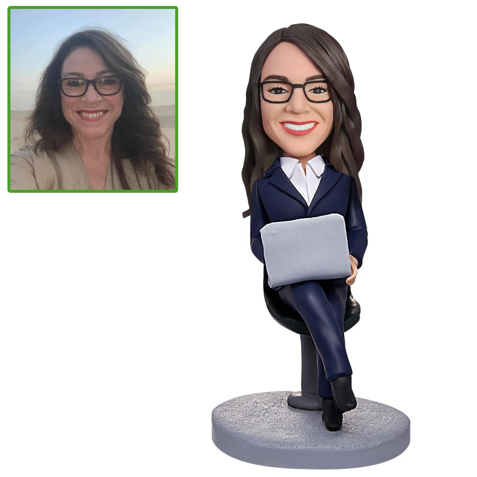 Handmade polymer bobblehead figure crafted by experienced artisans