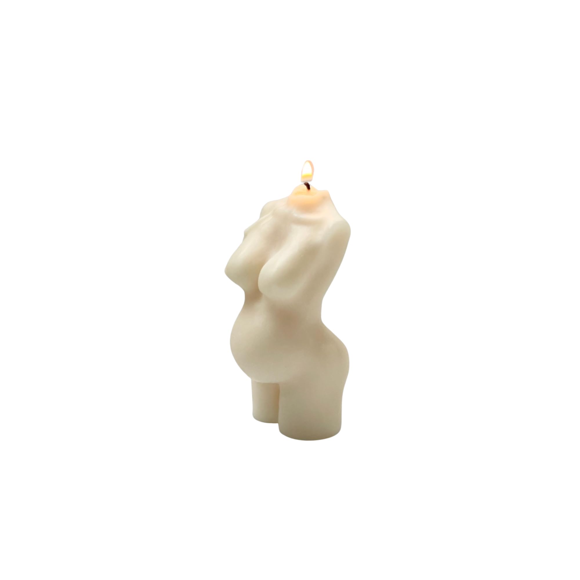 Handmade Pregnant Women Body Curve Candle white 4x2 inches