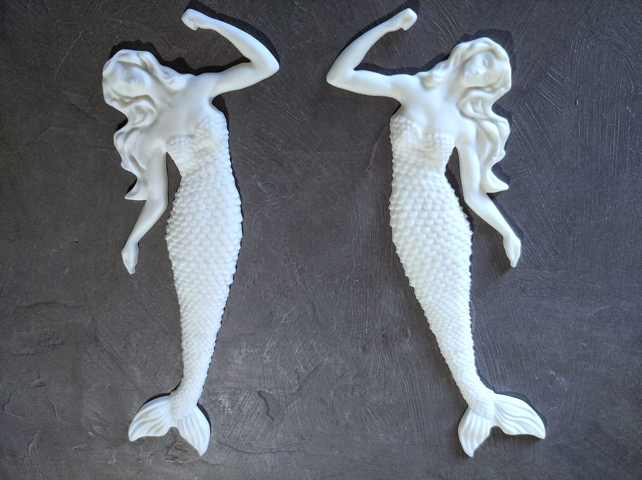 Handmade from Riga Latvia mermaids resin pair