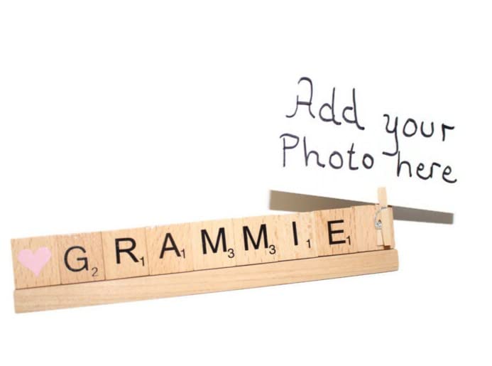 Frame constructed from handmade scrabble tiles