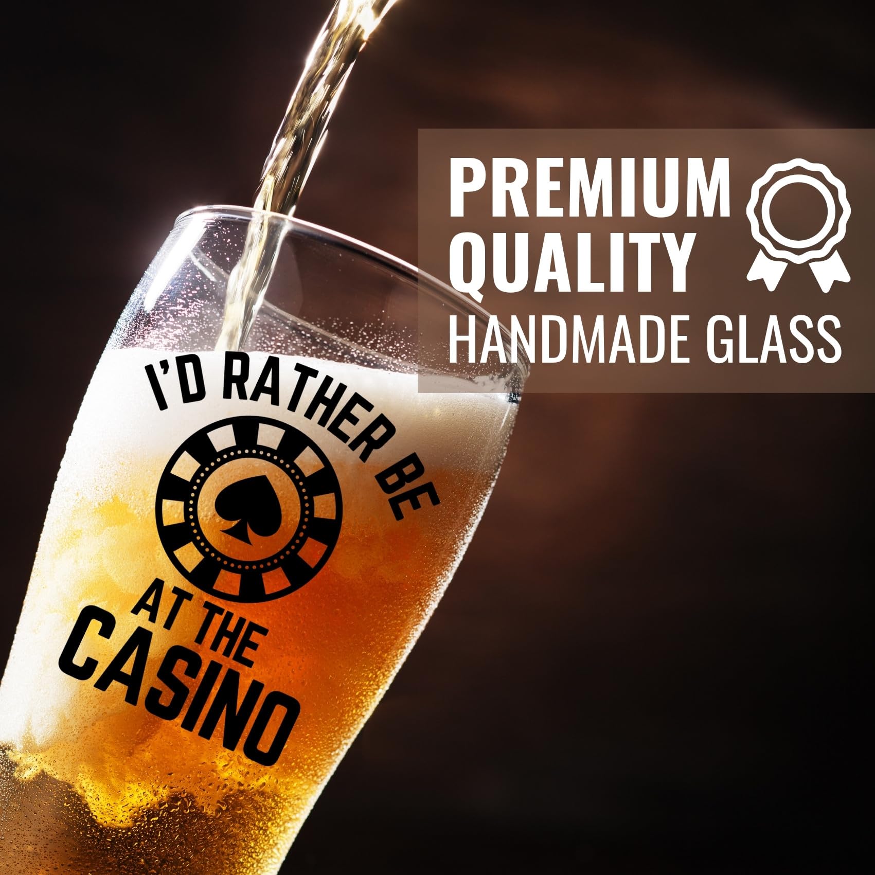 Handmade shimmering glass with sturdy base