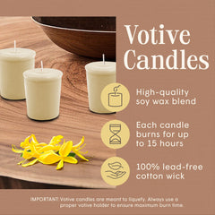 Handmade USA soy blend votive candle with essential oils