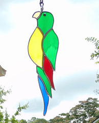 Handmade stained glass parrot bird decorative sun catcher