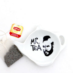 Mr T homage detail on teabag holder
