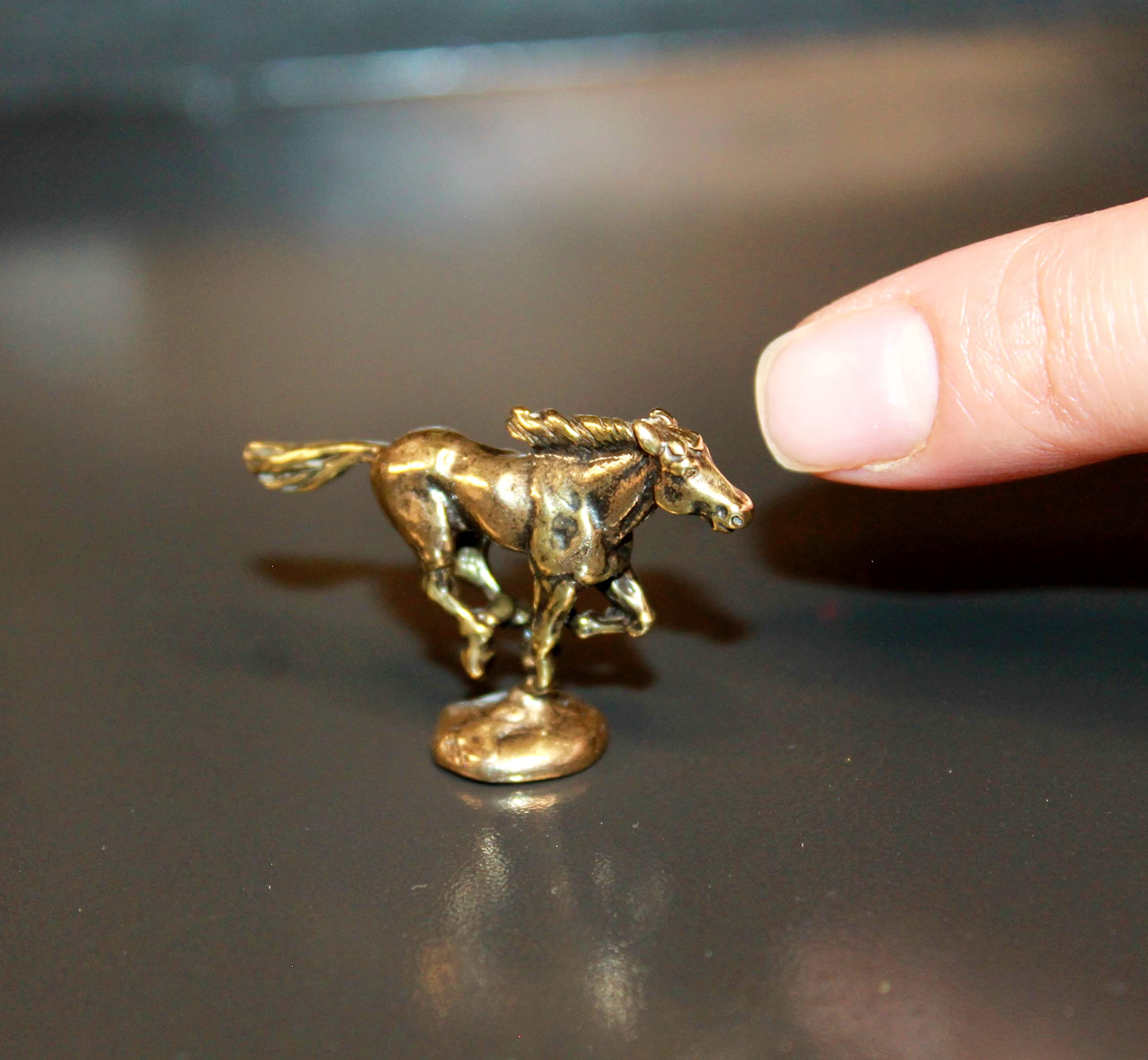 Mustang brass figurine for desk decor and office use