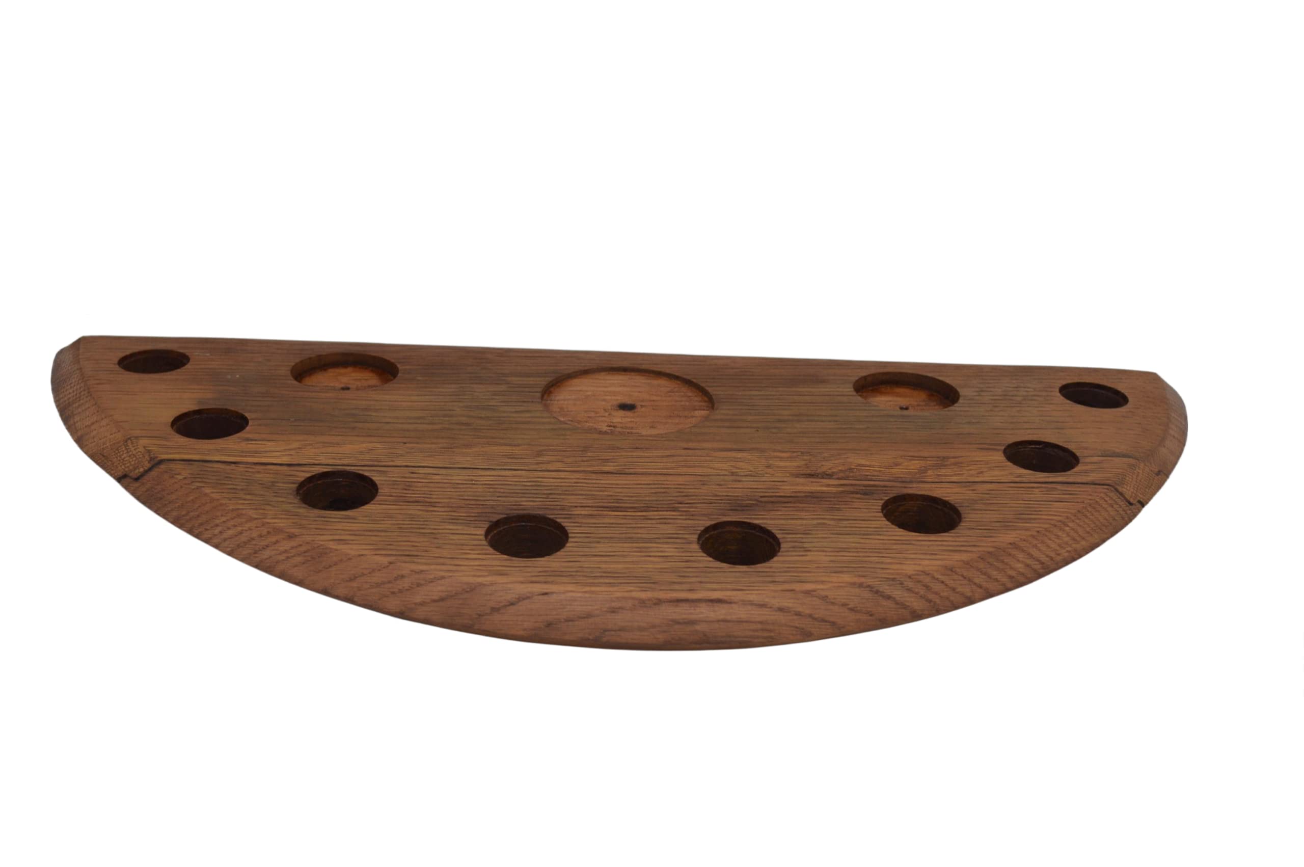 English Chestnut finish on bourbon barrel head display