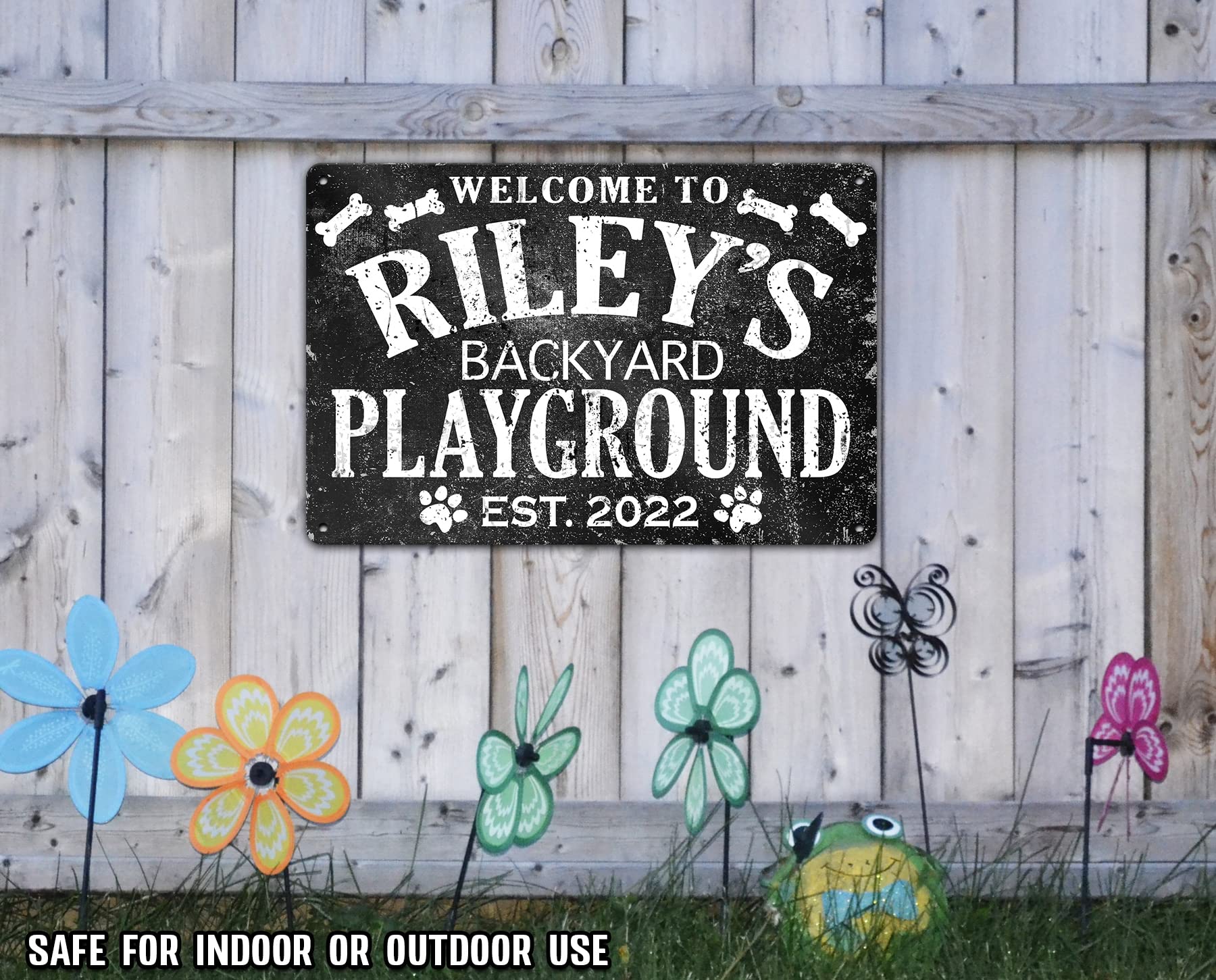 Handmade in the USA personalized dog name sign