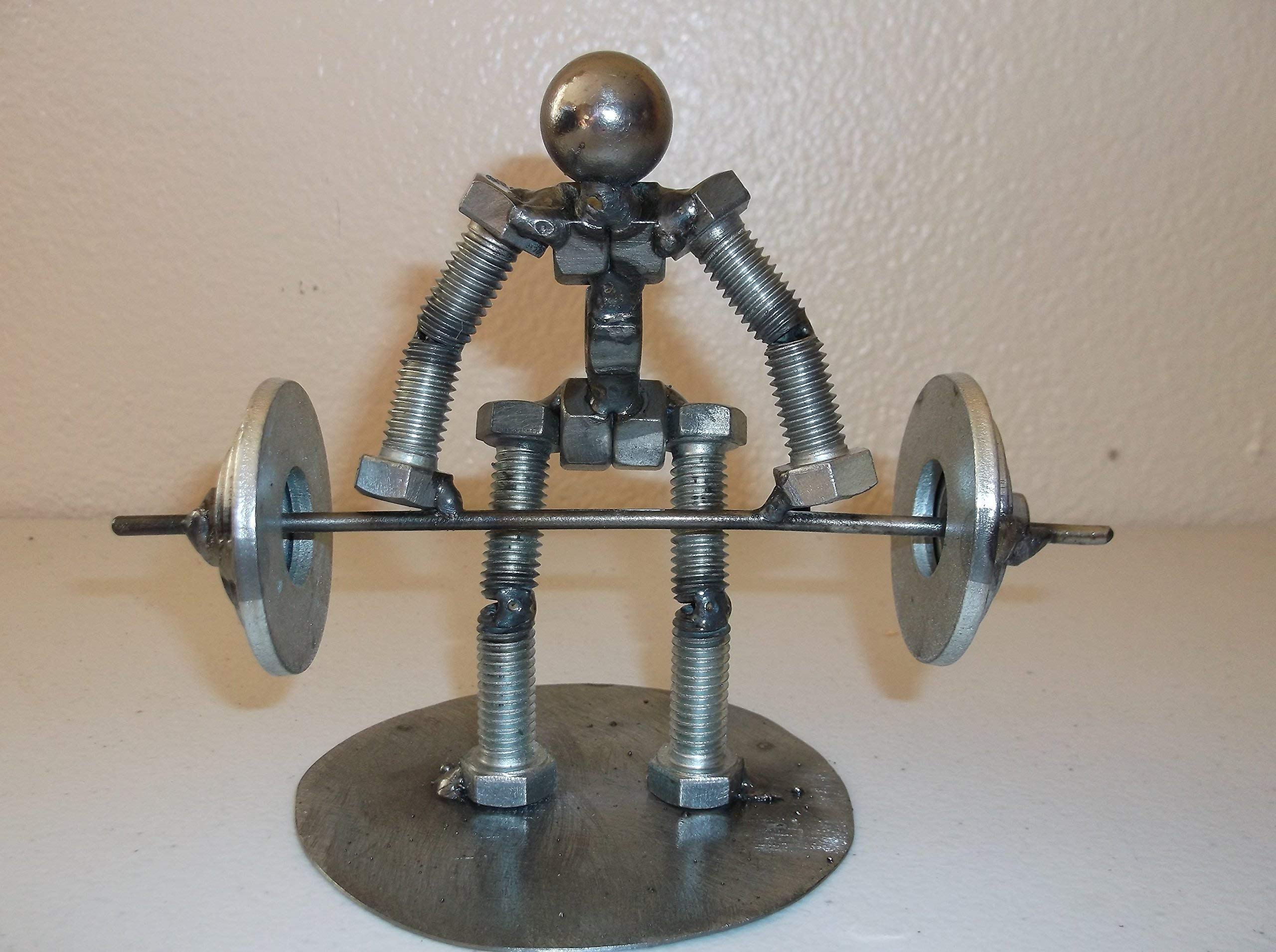 Handmade in the USA Dead Lift Metal Bolt Figurine