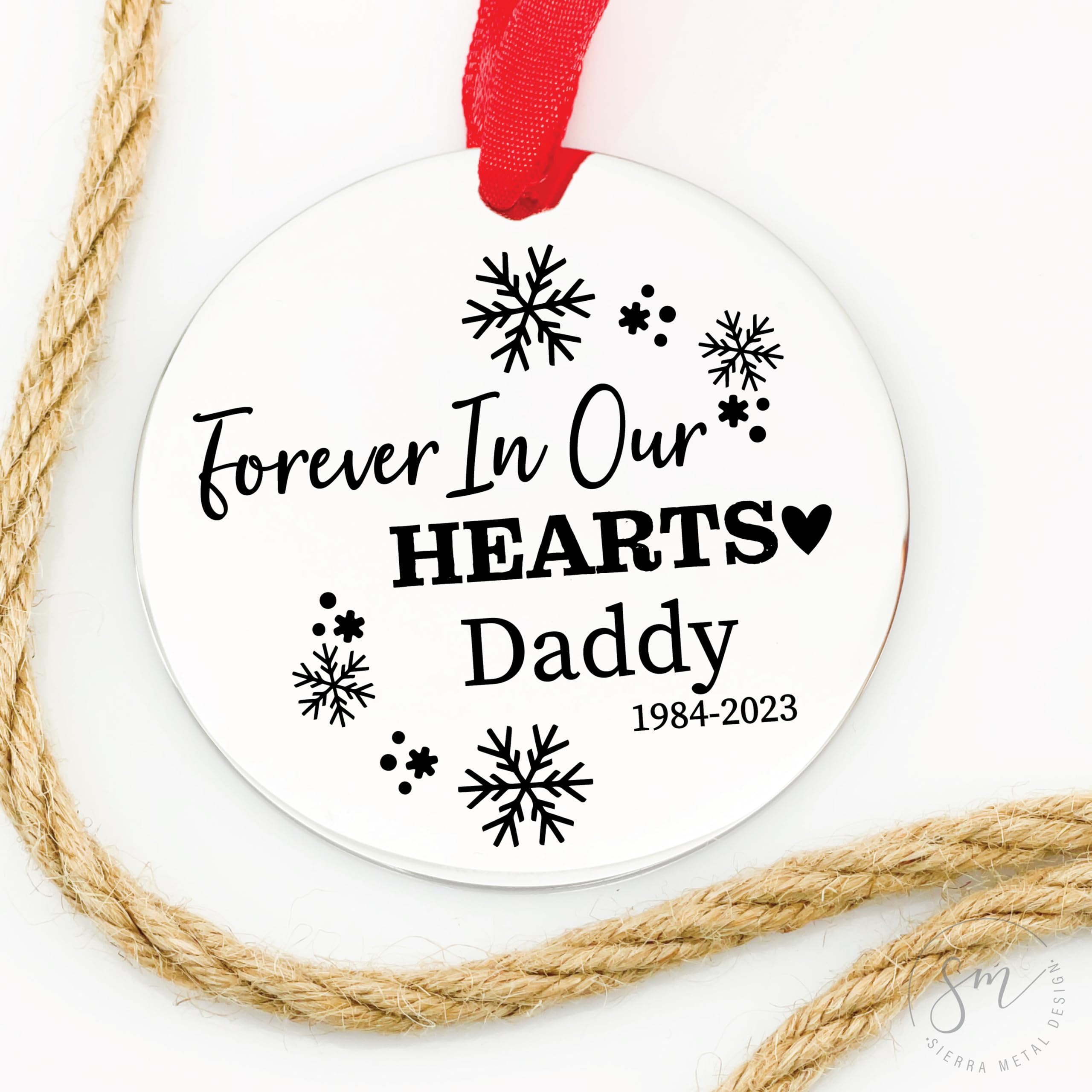 Handmade in the USA memorial ornament on packaging