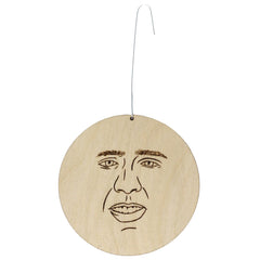 Hand-made in USA Nic Caged in Wood 3 inch Christmas Ornament