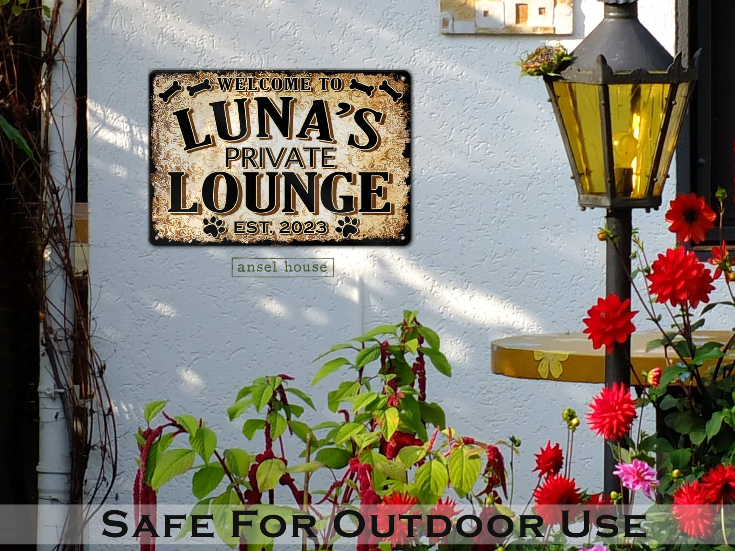 Rust free aluminum backyard playground sign for indoor outdoor