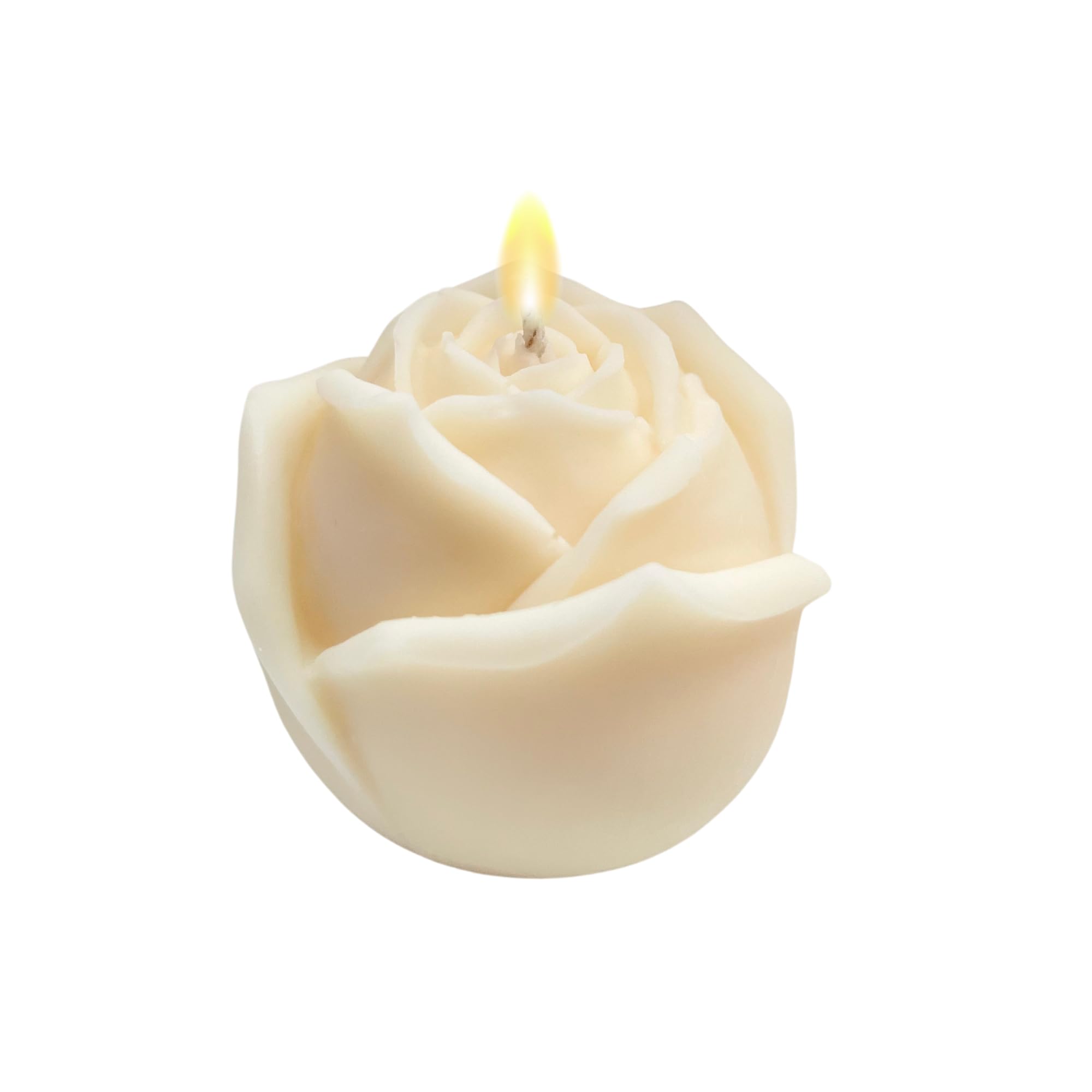 Handmade white rose candle for aromatherapy