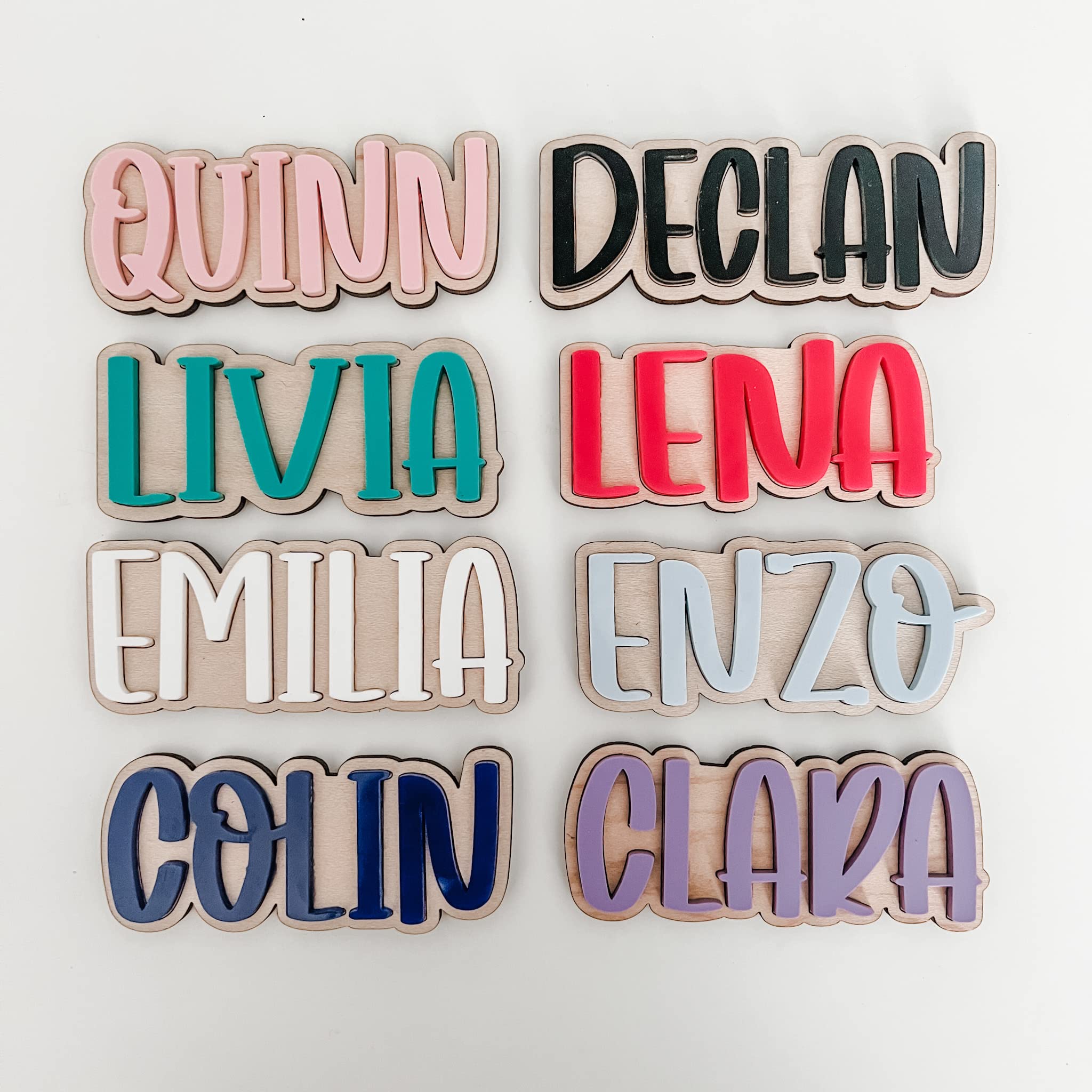 Wood and colored acrylic magnet with strong back magnets