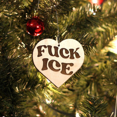 Birch wood handmade Christmas ornament Portland studio
