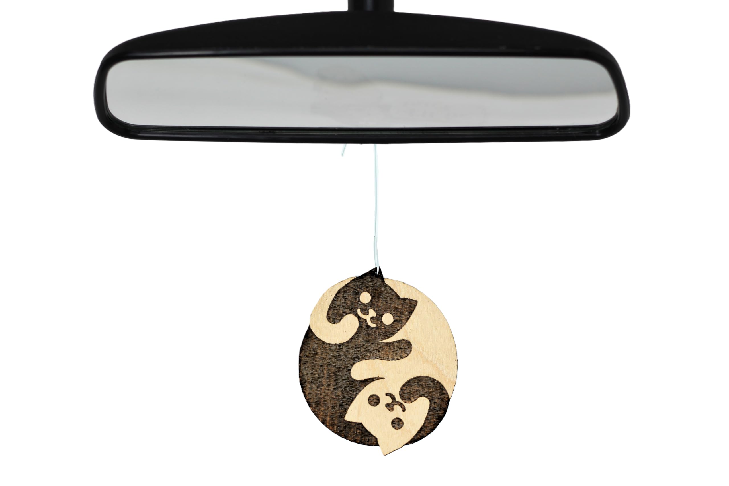 Handmade wood Christmas ornament cat motif