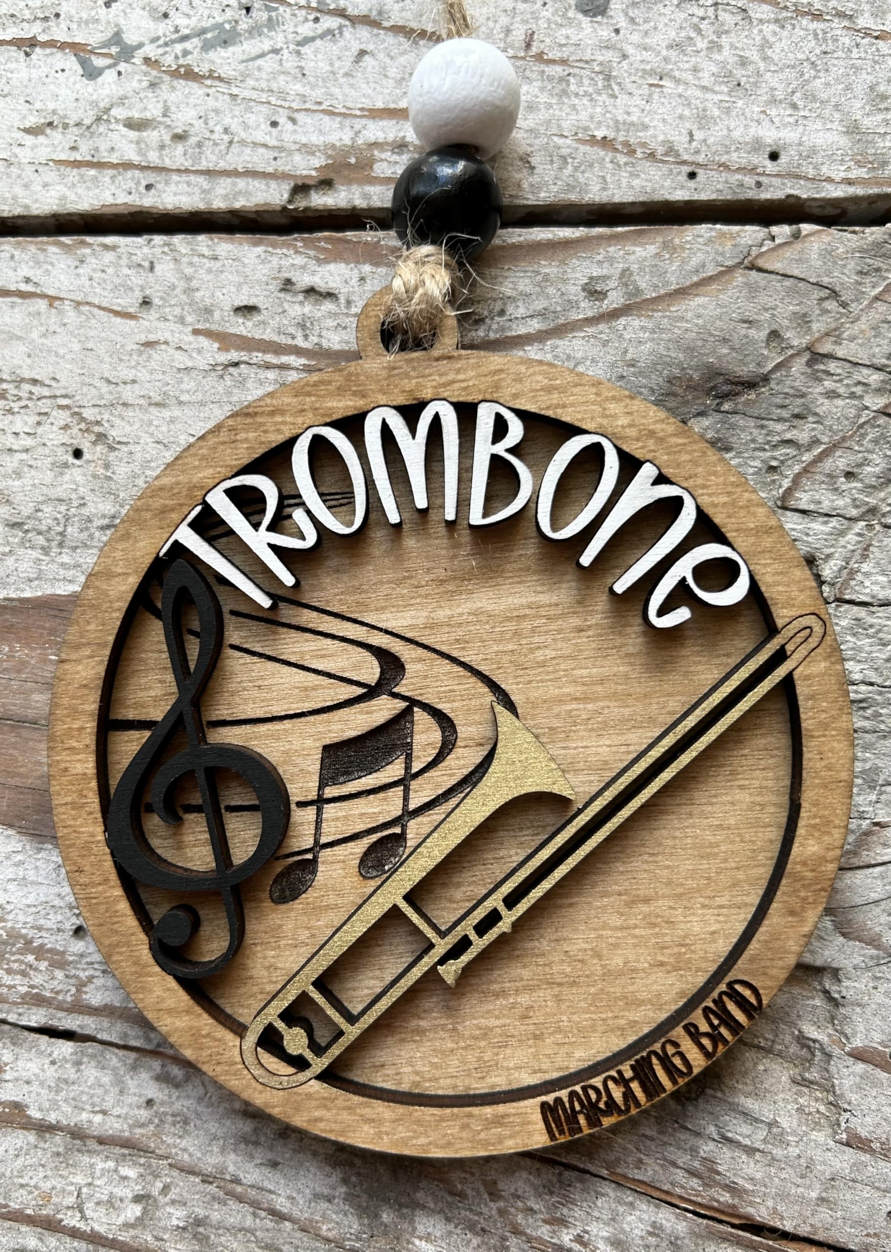 Hand painted 2 layer wood ornament made in North Carolina
