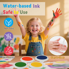 Pink ink pad from the eight color set for stamping