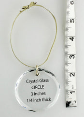 Clear crystal glass ornament size 3 inch diameter beveled edges