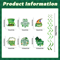 Hanging garland decorations in green for St Patricks Day Decorations