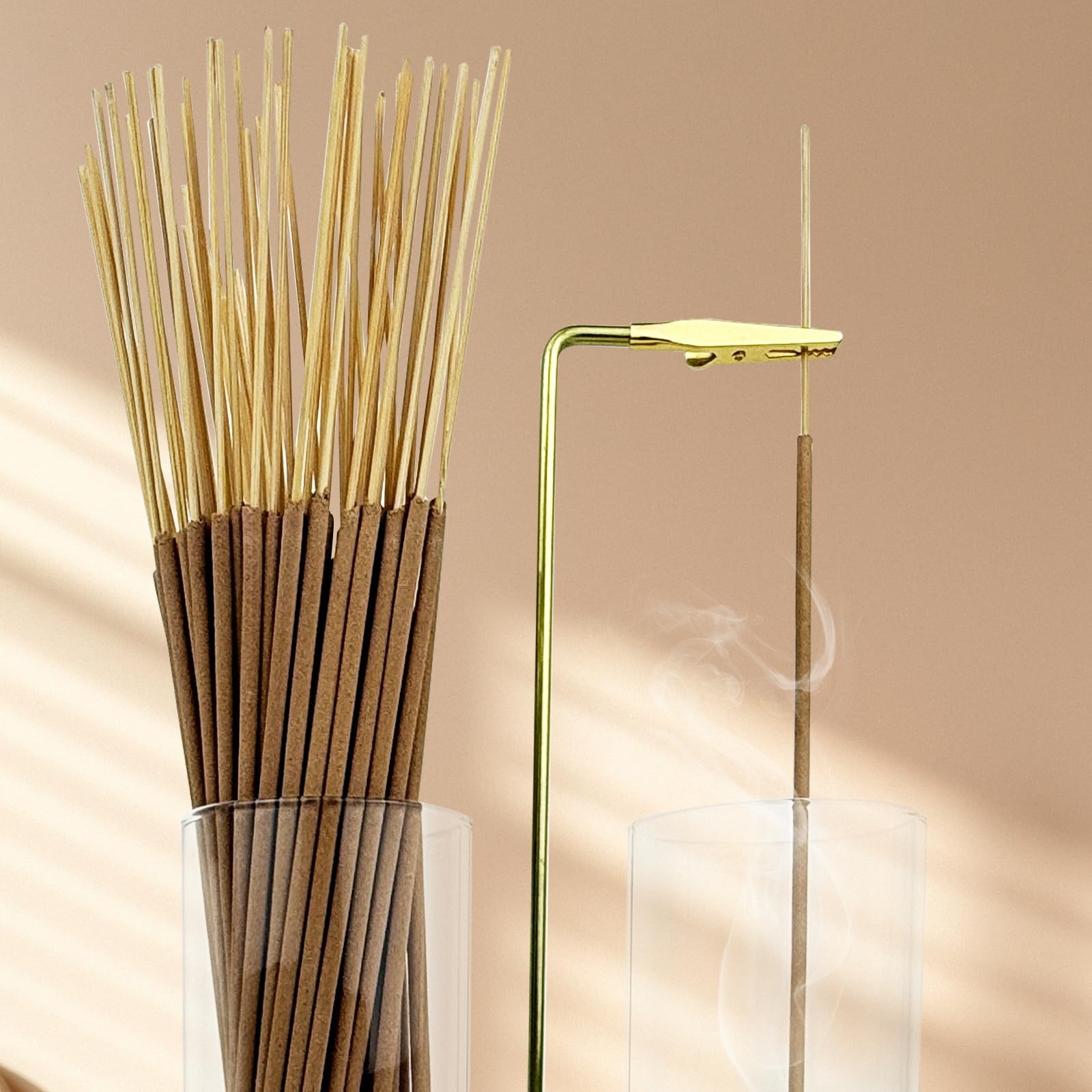 Hanging style incense holder with glass ash catcher image
