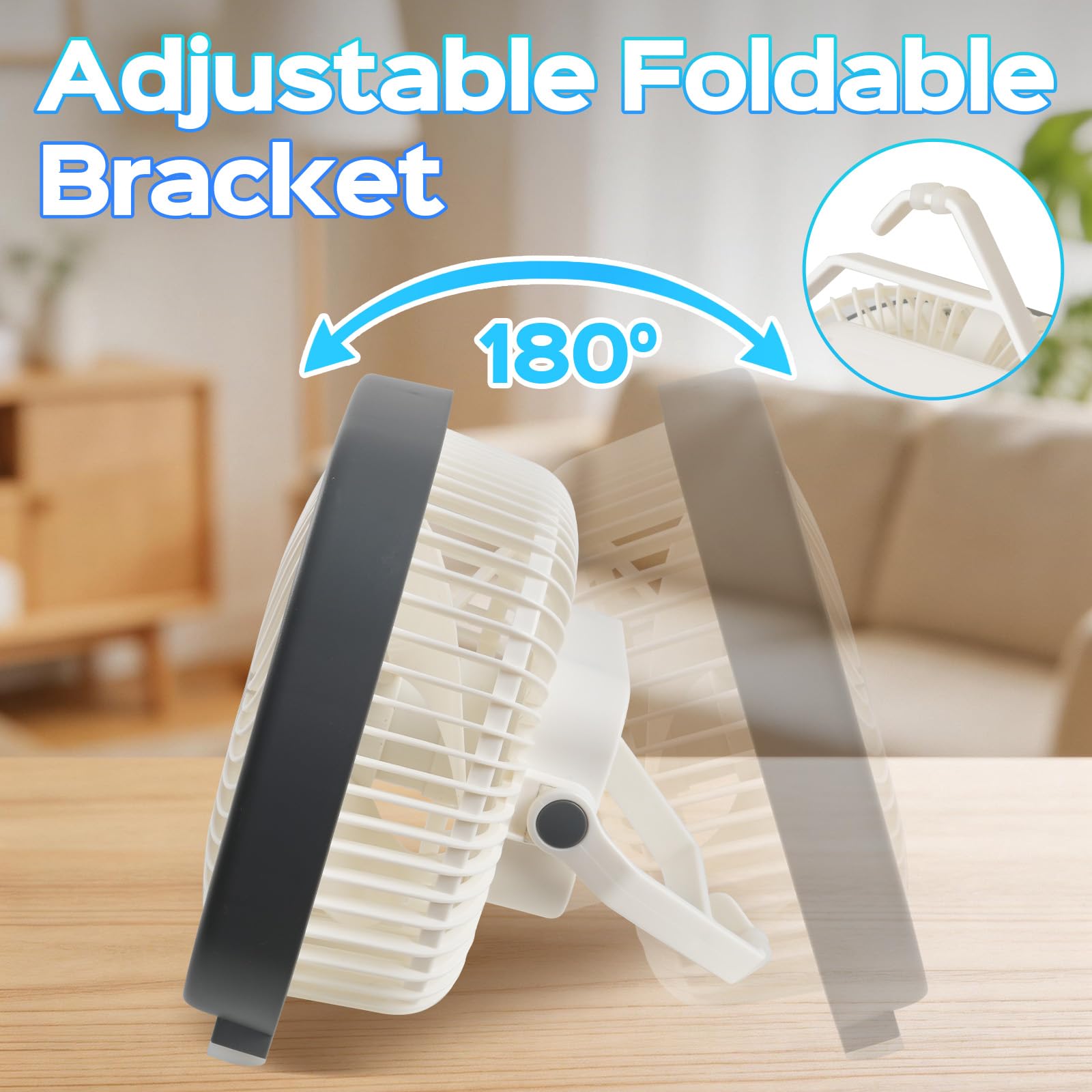 Cruise ship hotel desk fan with hanging hook