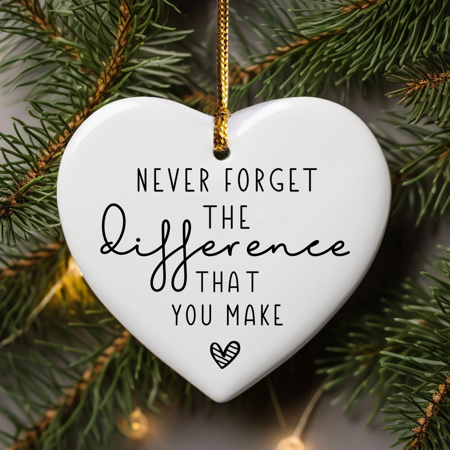 Coworker team appreciation ornament ready for display