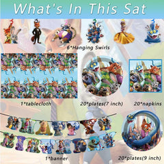Zootopia2 hanging swirls for party decoration