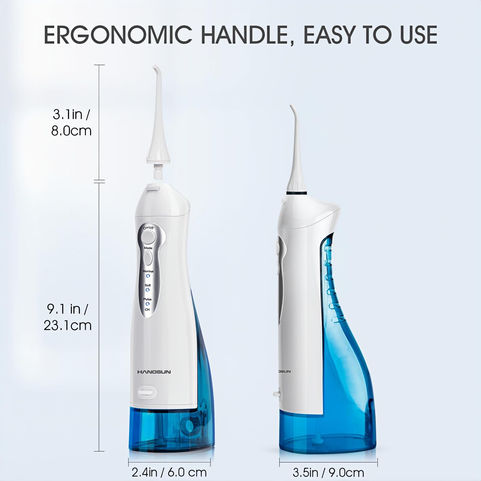 Cordless rechargeable Hangsun water flossers close up