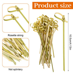 Knot top bamboo skewers for appetizers
