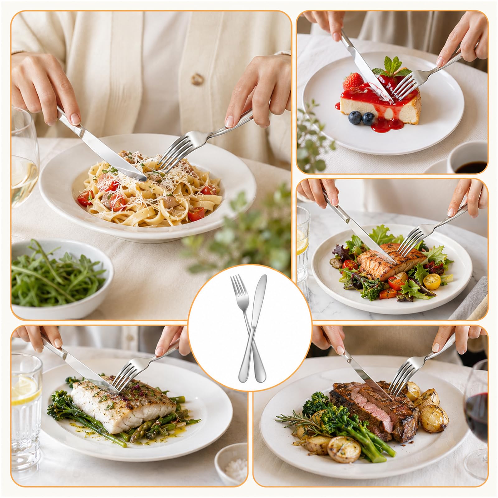 Dinner forks and knives HANLANXUE 50 Pcs set