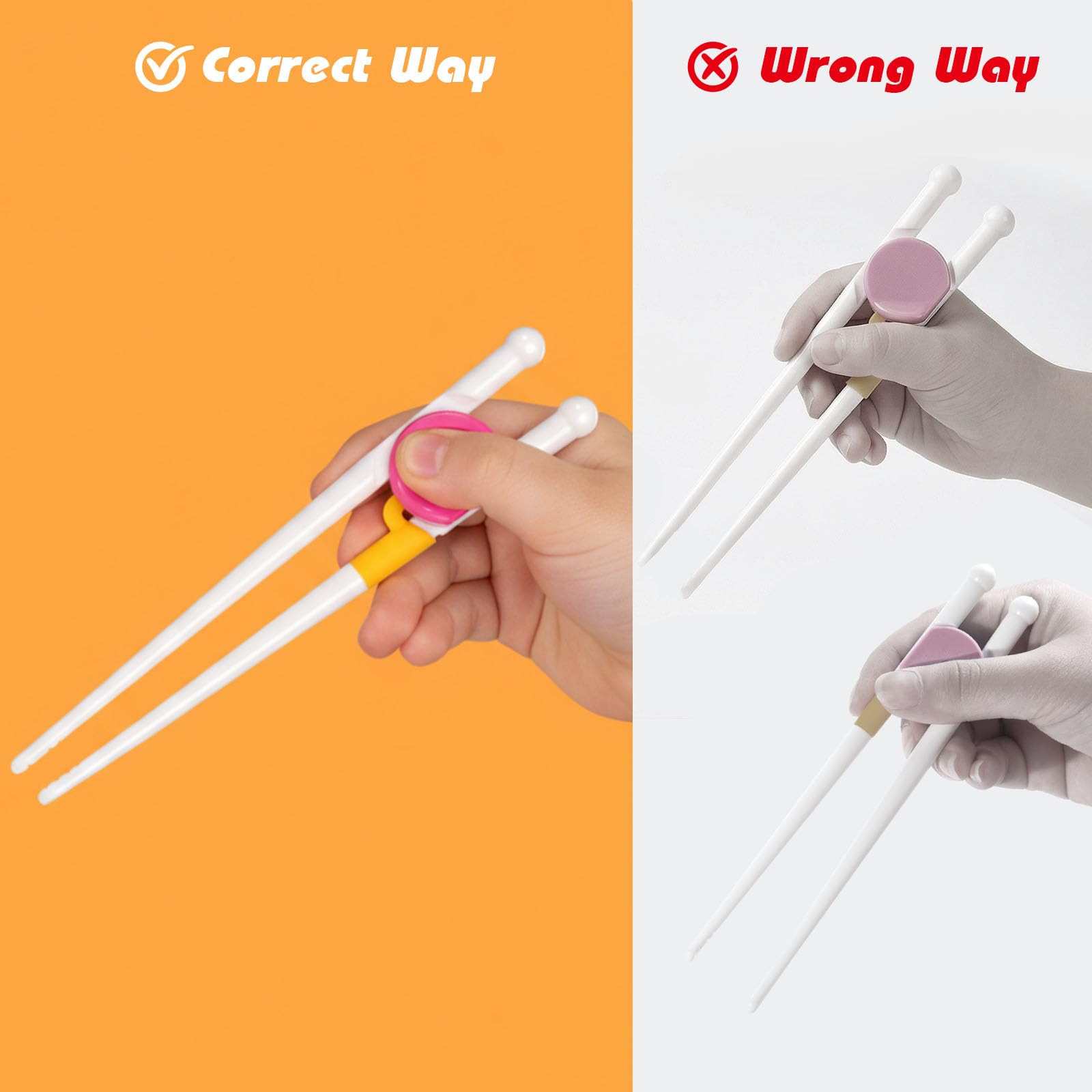 HANSGO kids training chopsticks yellow color pair