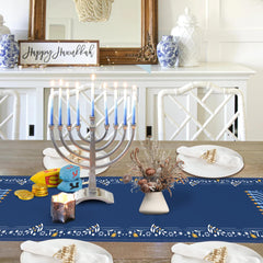 Polyester Hanukkah table runner 16x90 boxed for gifting