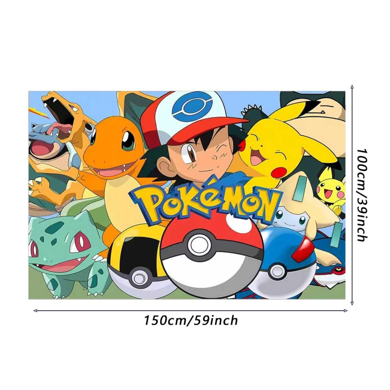 Happy Birthday Banner Backdrop 59x39 inch display