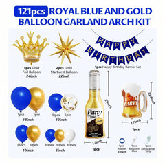 Happy Birthday banner and foil balloons included
