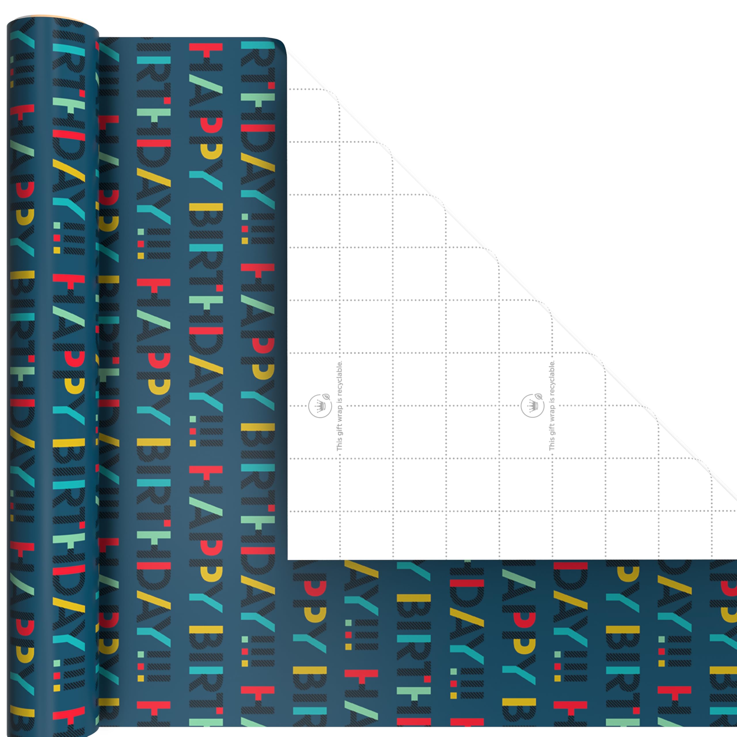 Grid back cut lines feature on Hallmark mini wrap roll