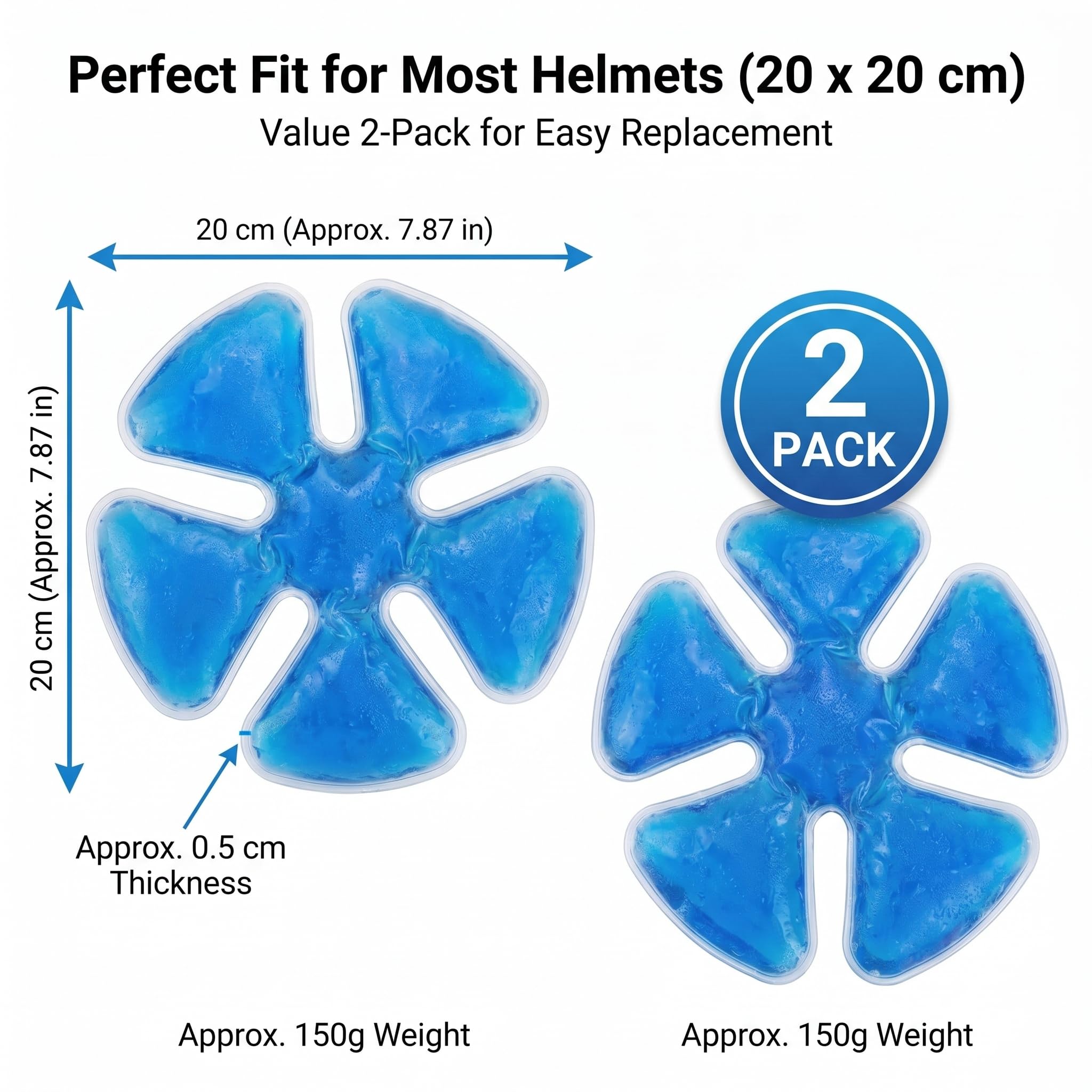 Hard Hat 7.5 inch gel cooling pad fits helmet