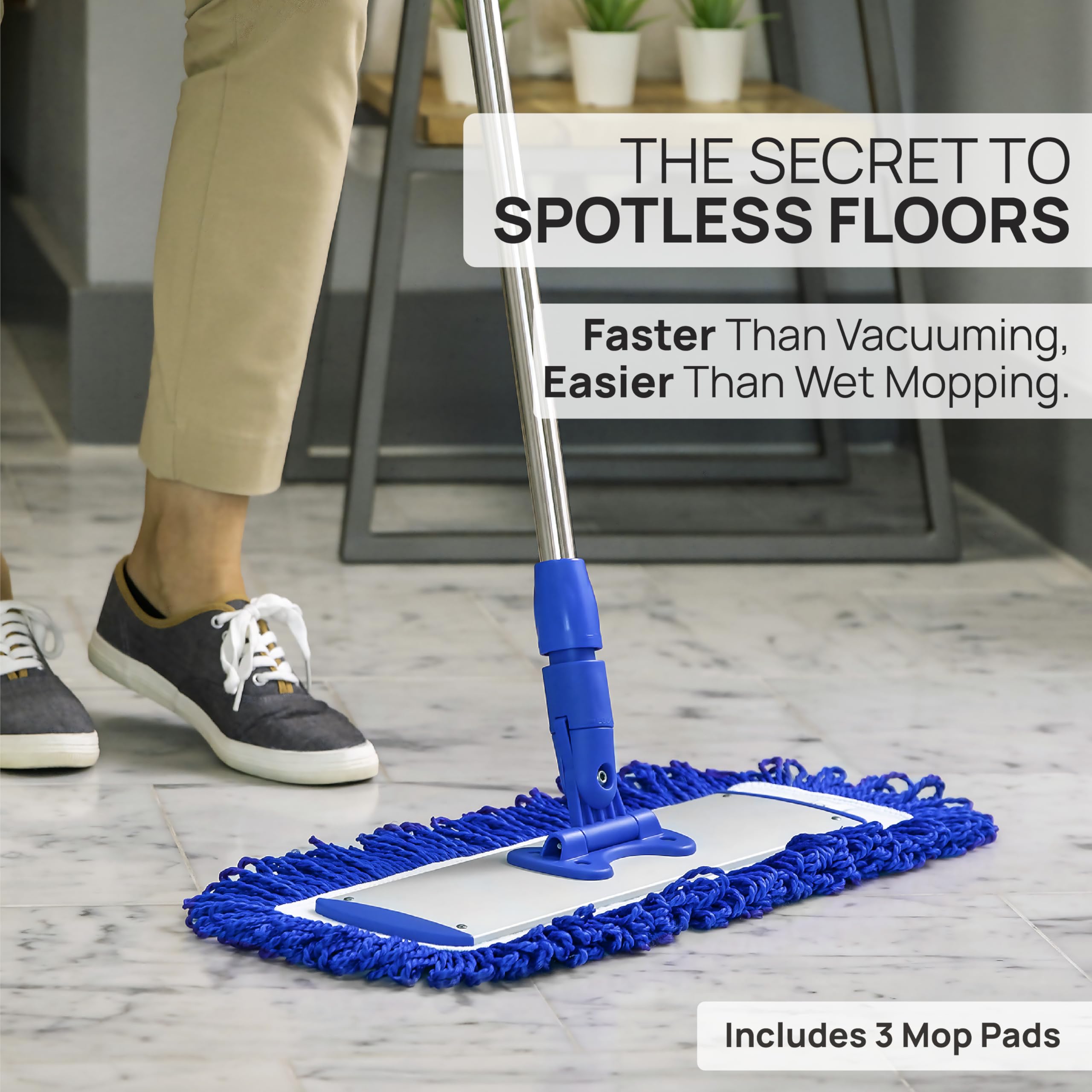 Mop head suitable for hardwood, LVP, laminate and tile surfaces