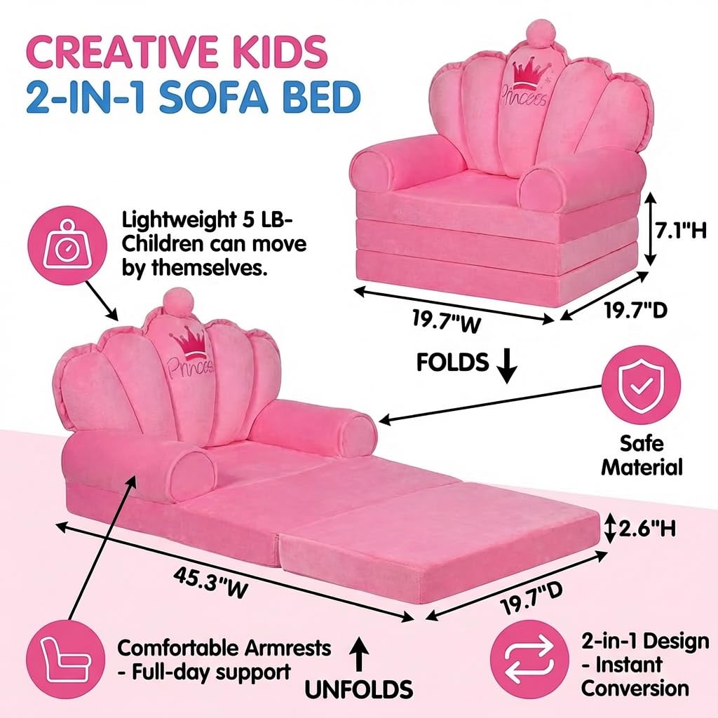 foam interior and wide armrests on toddler couch