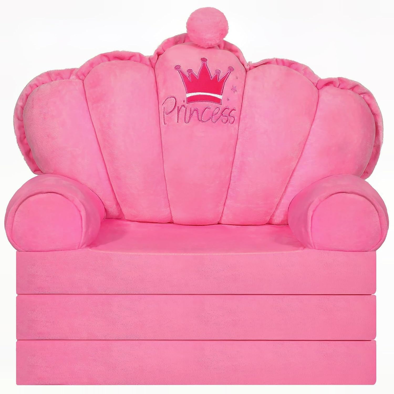 harhoers pink princess toddler couch front view