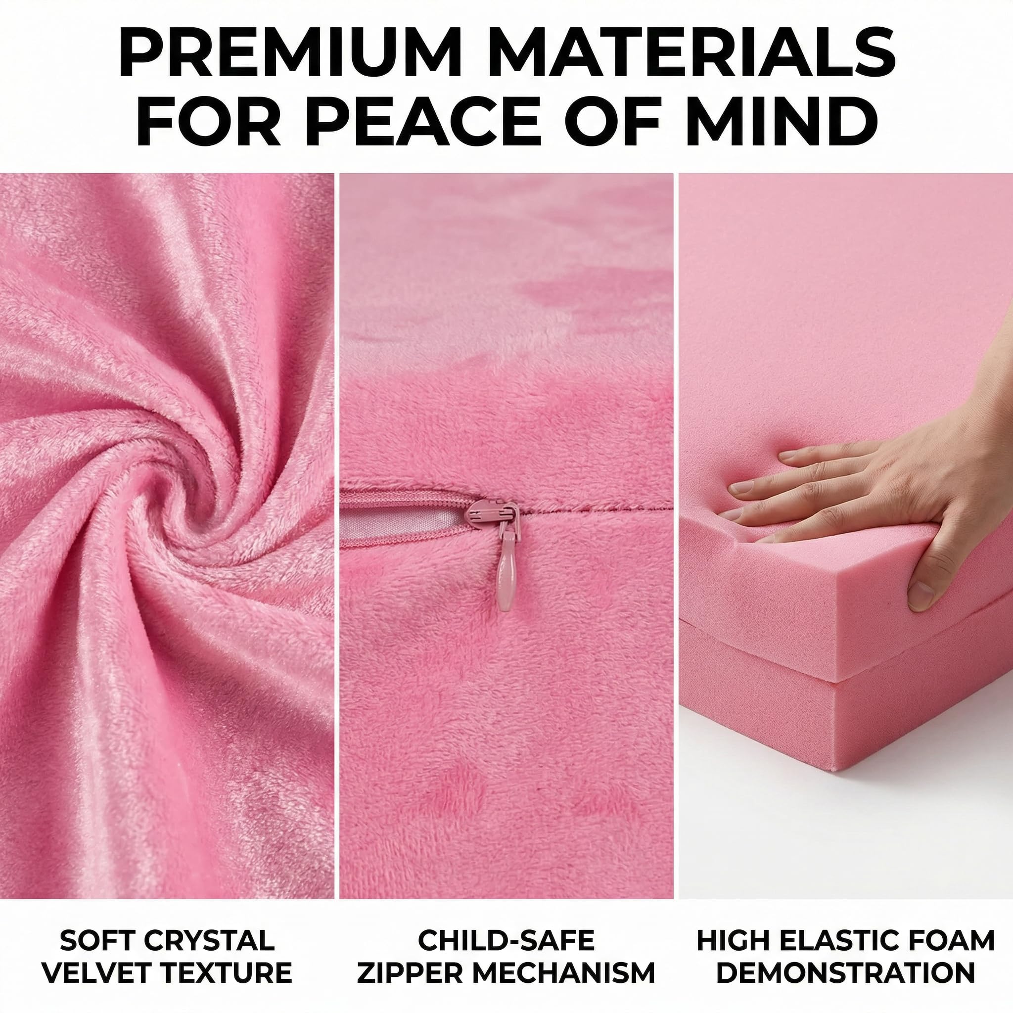 three cushions included for growing toddlers