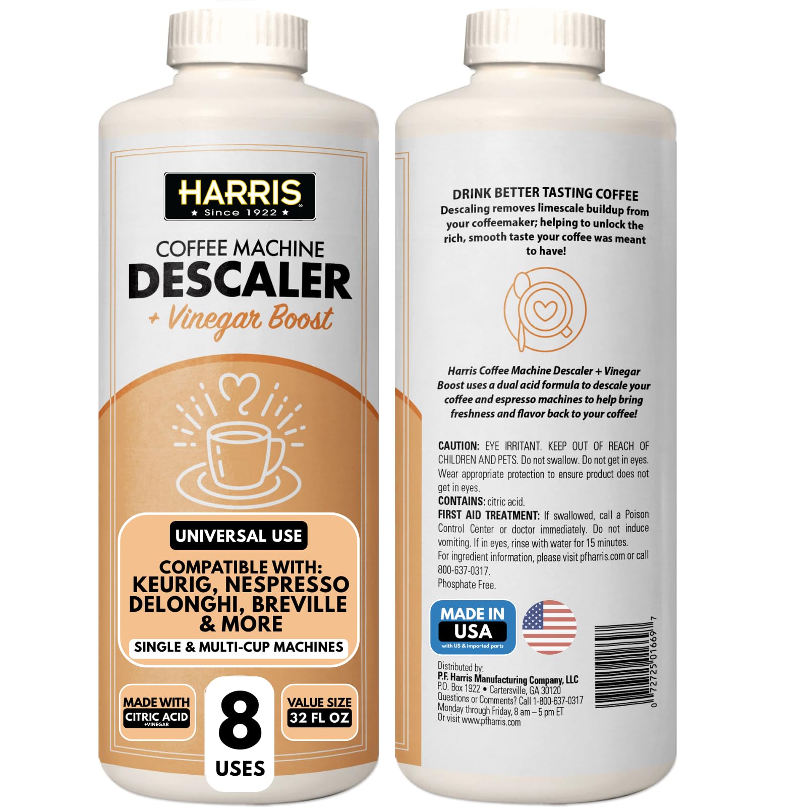 HARRIS coffee machine descaler bottle label
